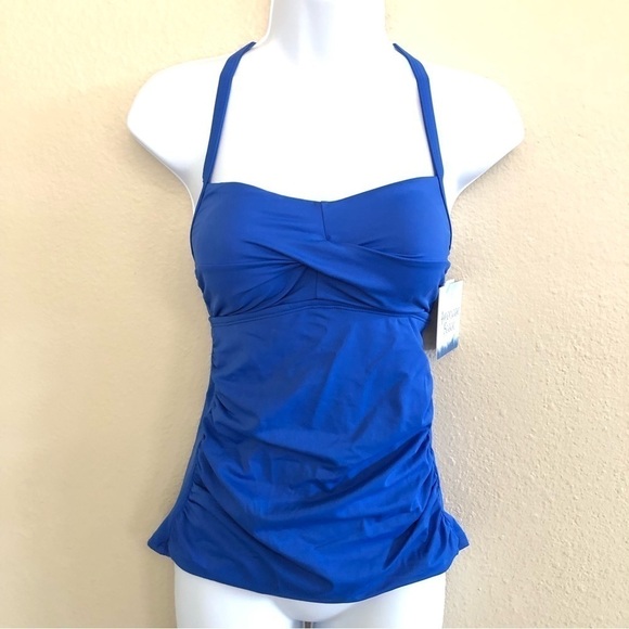 Maurices American Beach™ Ruched Twist Front Tankini Top Size Small - Picture 1 of 14